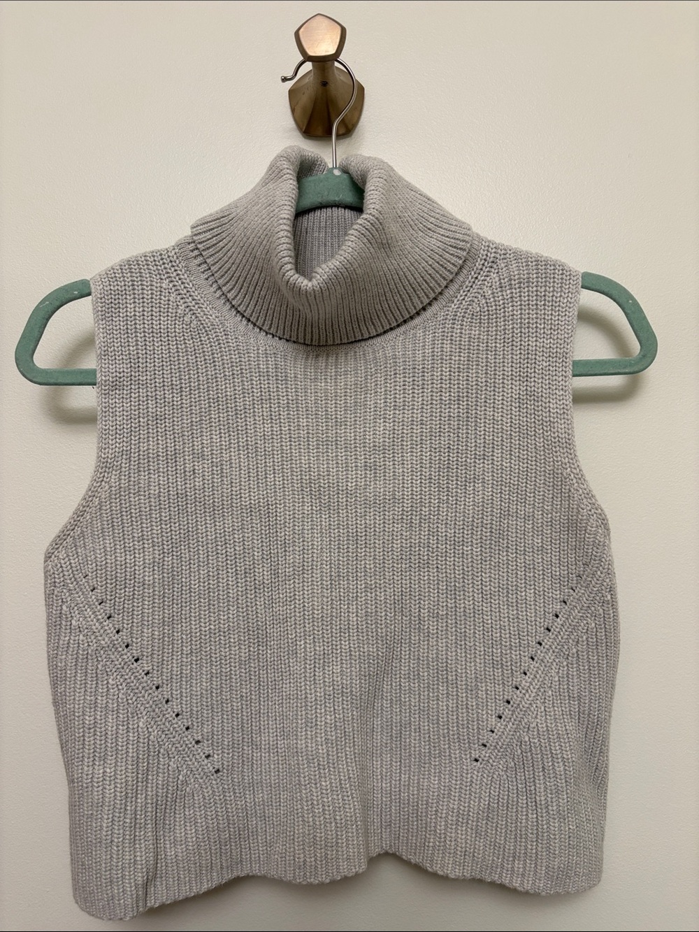 French Connection Sweater Vest Turtleneck Vest Gray